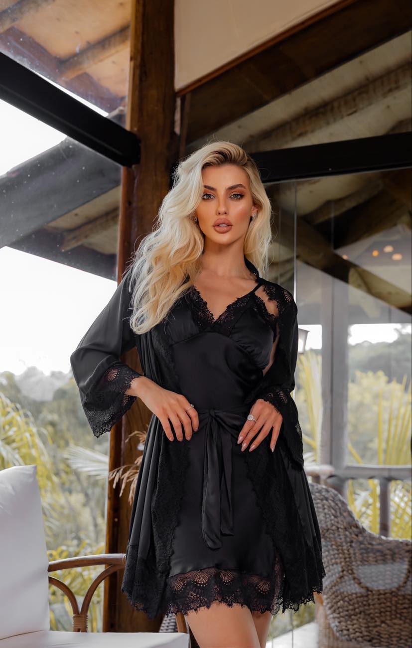 Conjunto Camisola Cetim 2 Peças