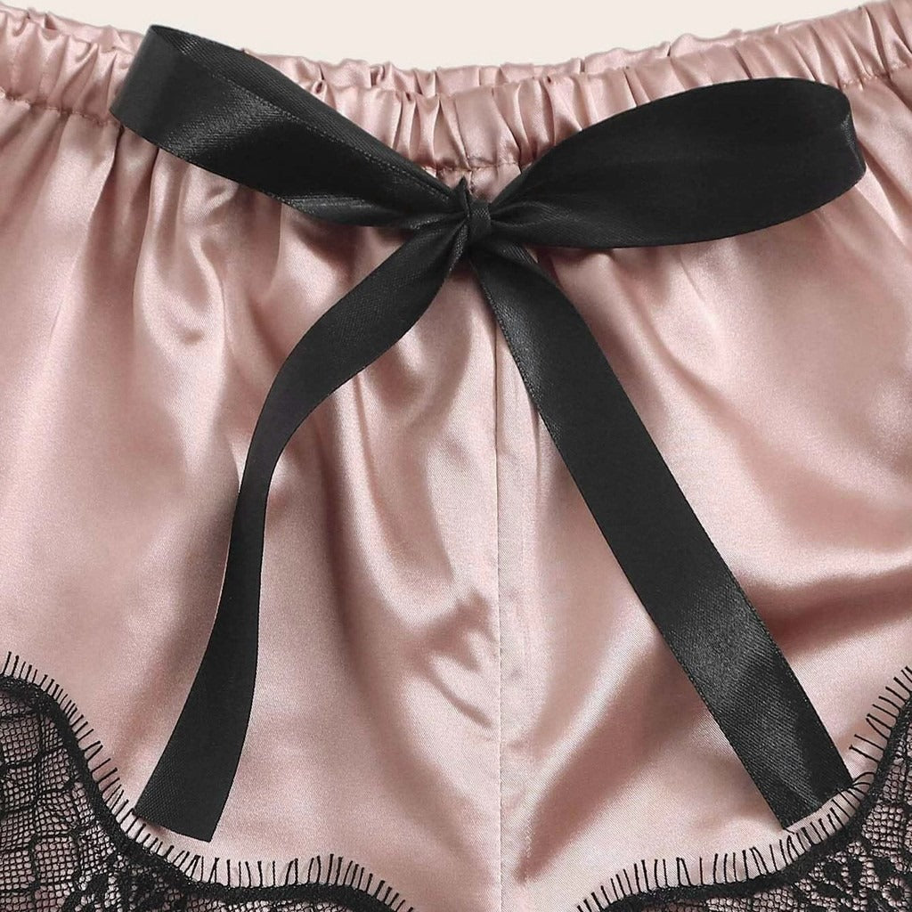 Babydoll Nicole em Cetim e Renda – Conjunto 2 Peças