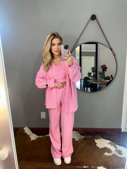 Conjunto Plush Peluciado Rosa Mauve