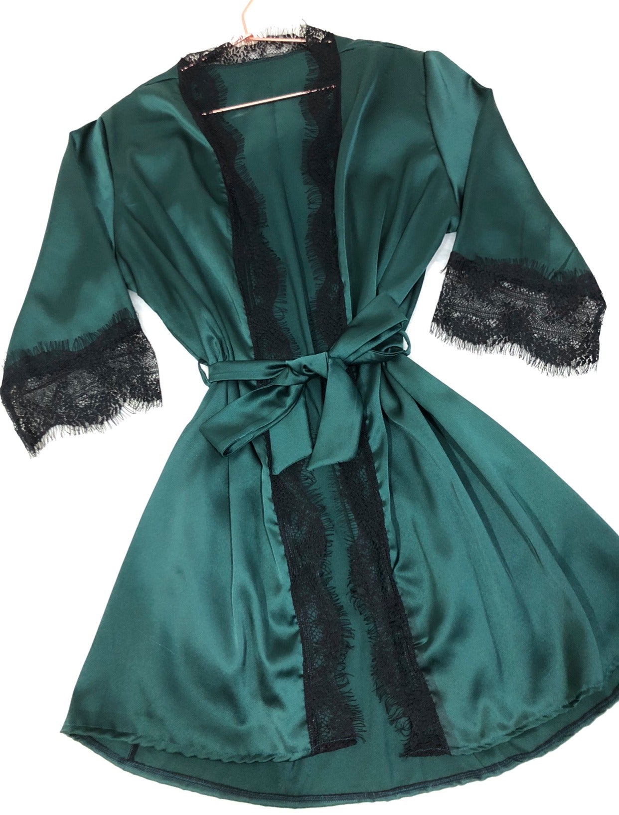 Robe Luxo em Cetim com Renda