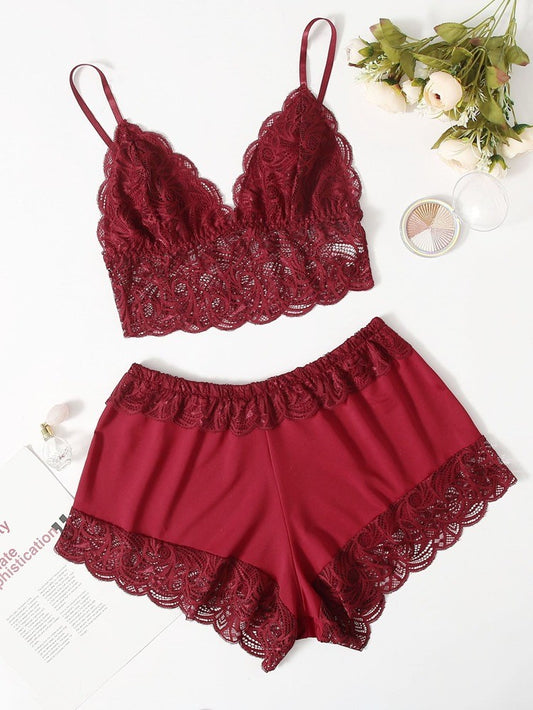 Babydoll Bia em Poliamida com Renda Confortável