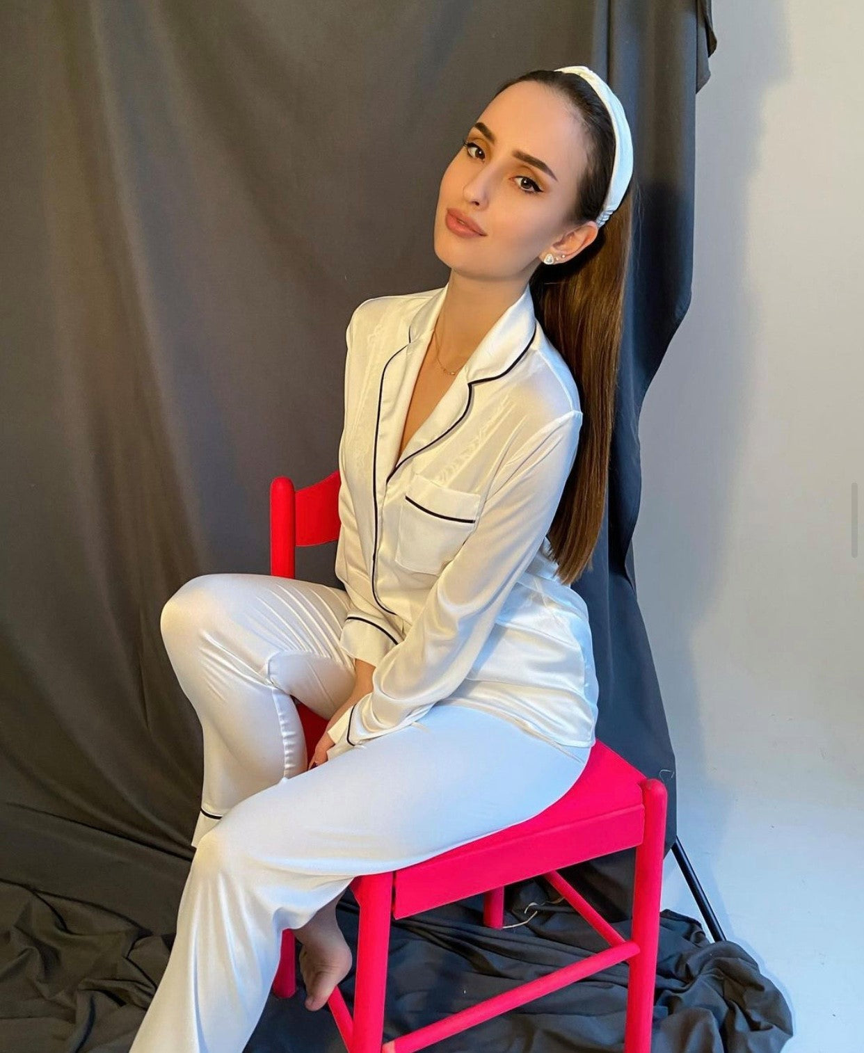 Pijama Angel Cetim Manga Longa Feminino