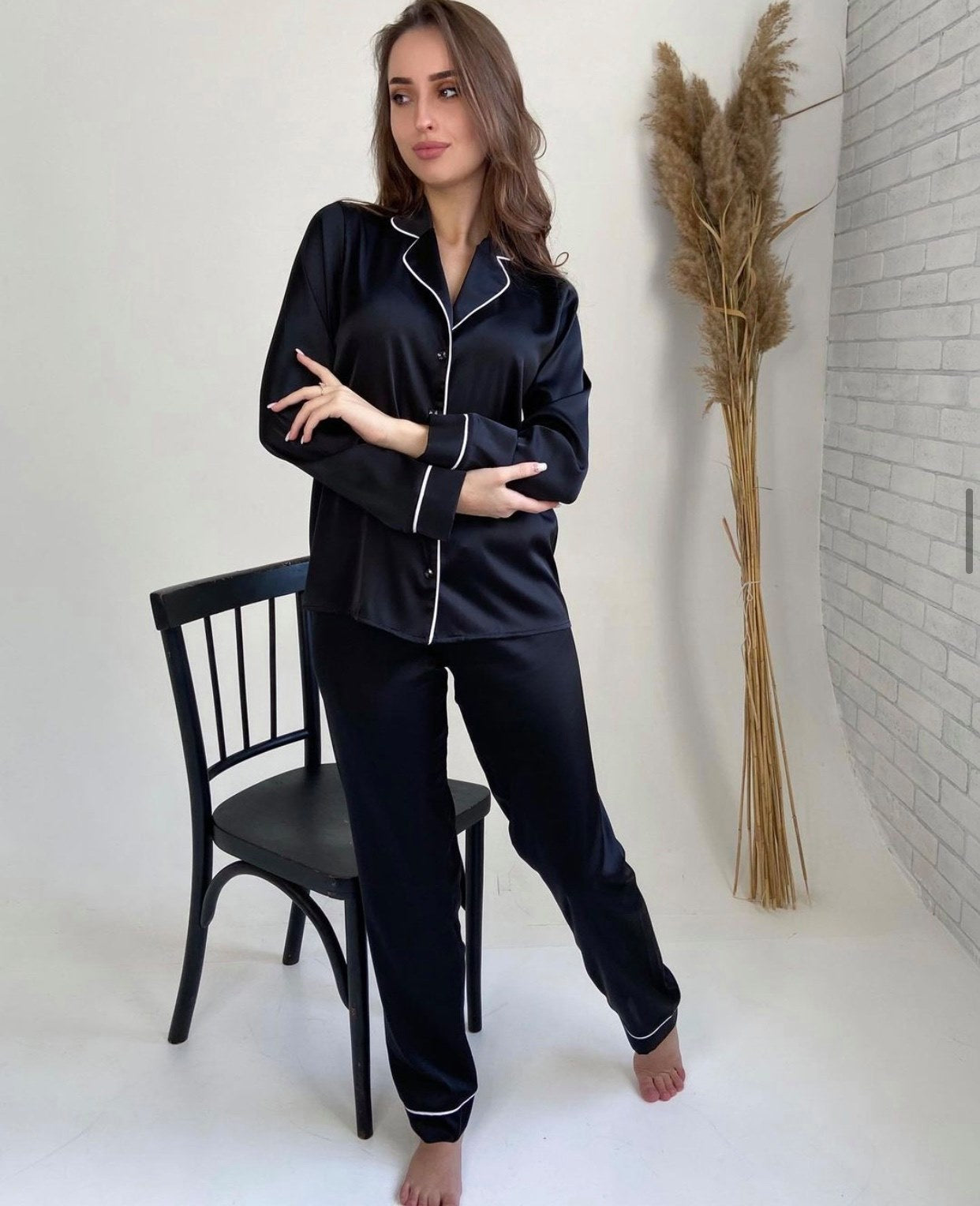 Pijama Angel Cetim Manga Longa