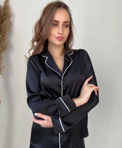 Pijama Angel Cetim Manga Longa Feminino