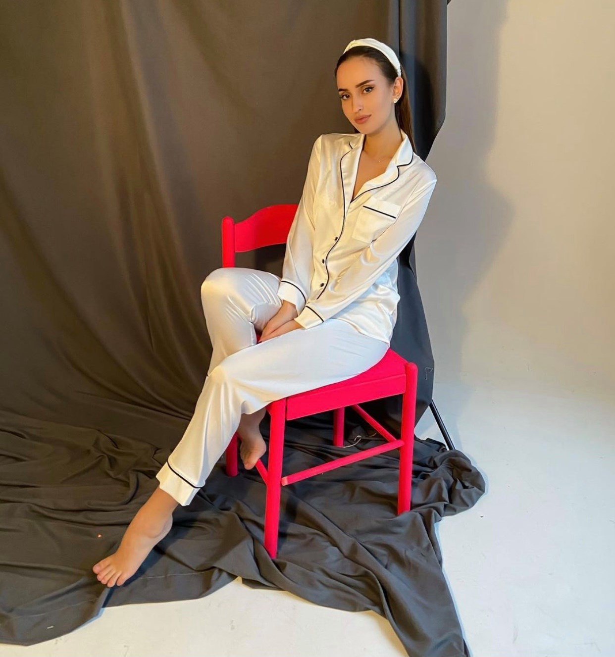 Pijama Angel Cetim Manga Longa