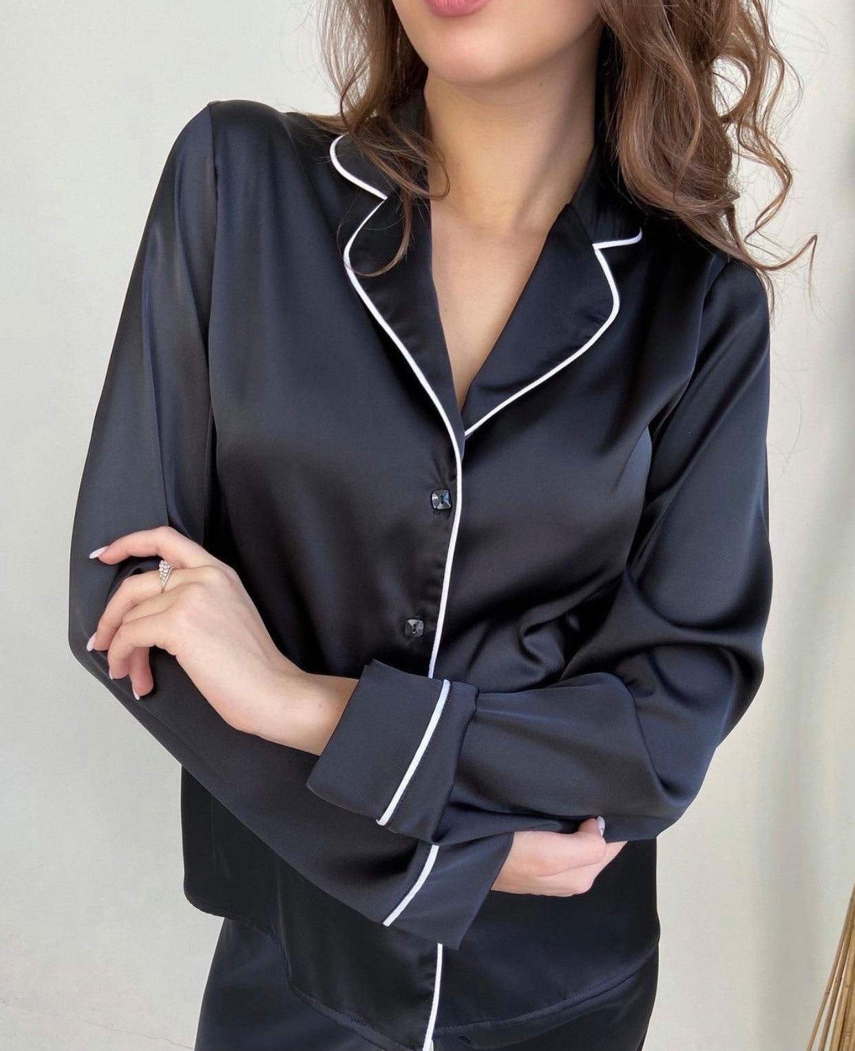 Pijama Angel Cetim Manga Longa Feminino