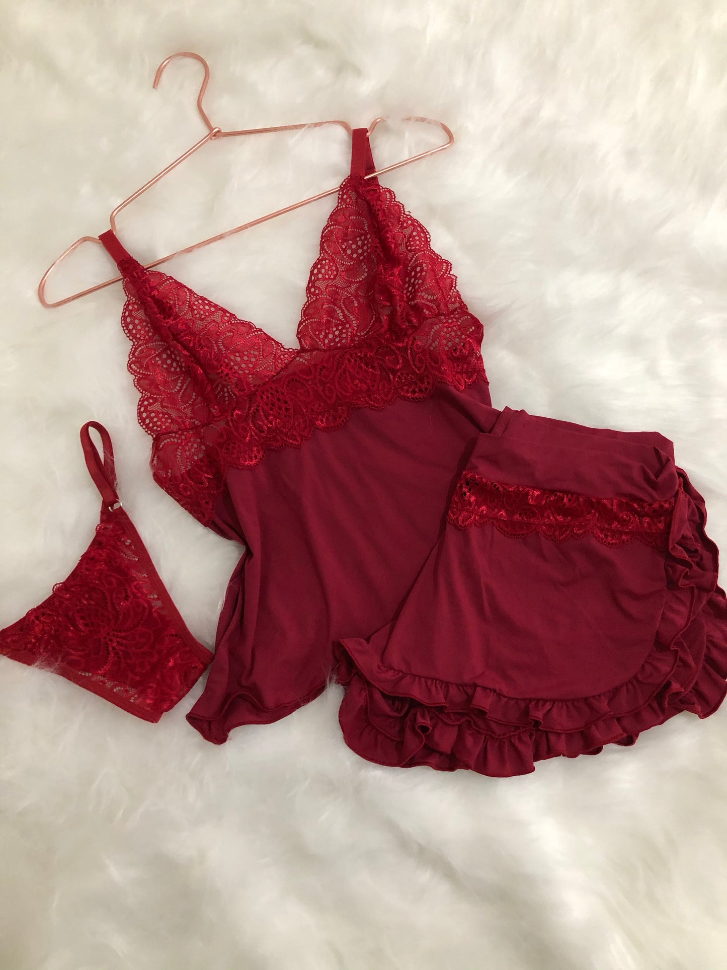 Babydoll Alice em Microfibra e Renda com Calcinha